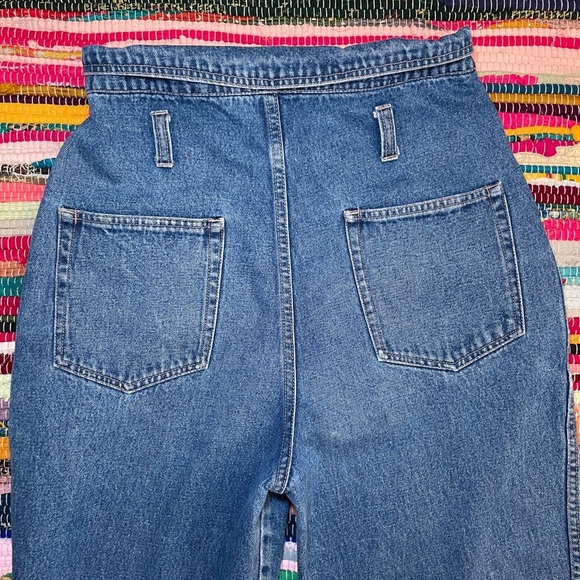 Vintage 80s Fragile Fold Over High Waist Mom Jeans | Tapered Denim Sz 11 - Picture 3 of 12